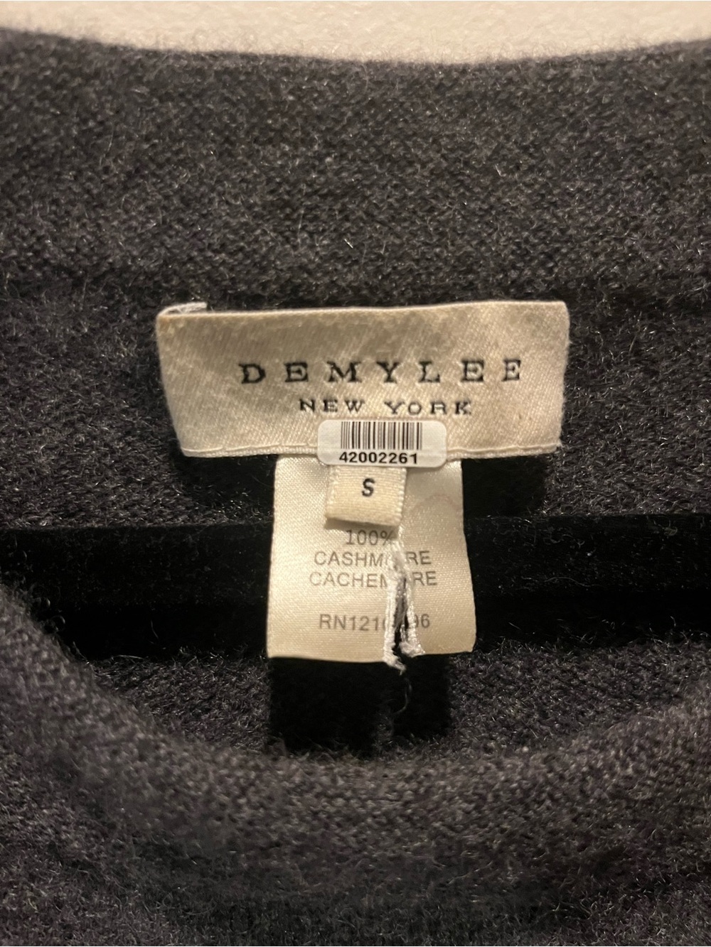 Demylee Cashmere Charcoal Short-Sleeve Belted Crewneck Sweater Vest Tunic Sz S - Picture 2 of 7
